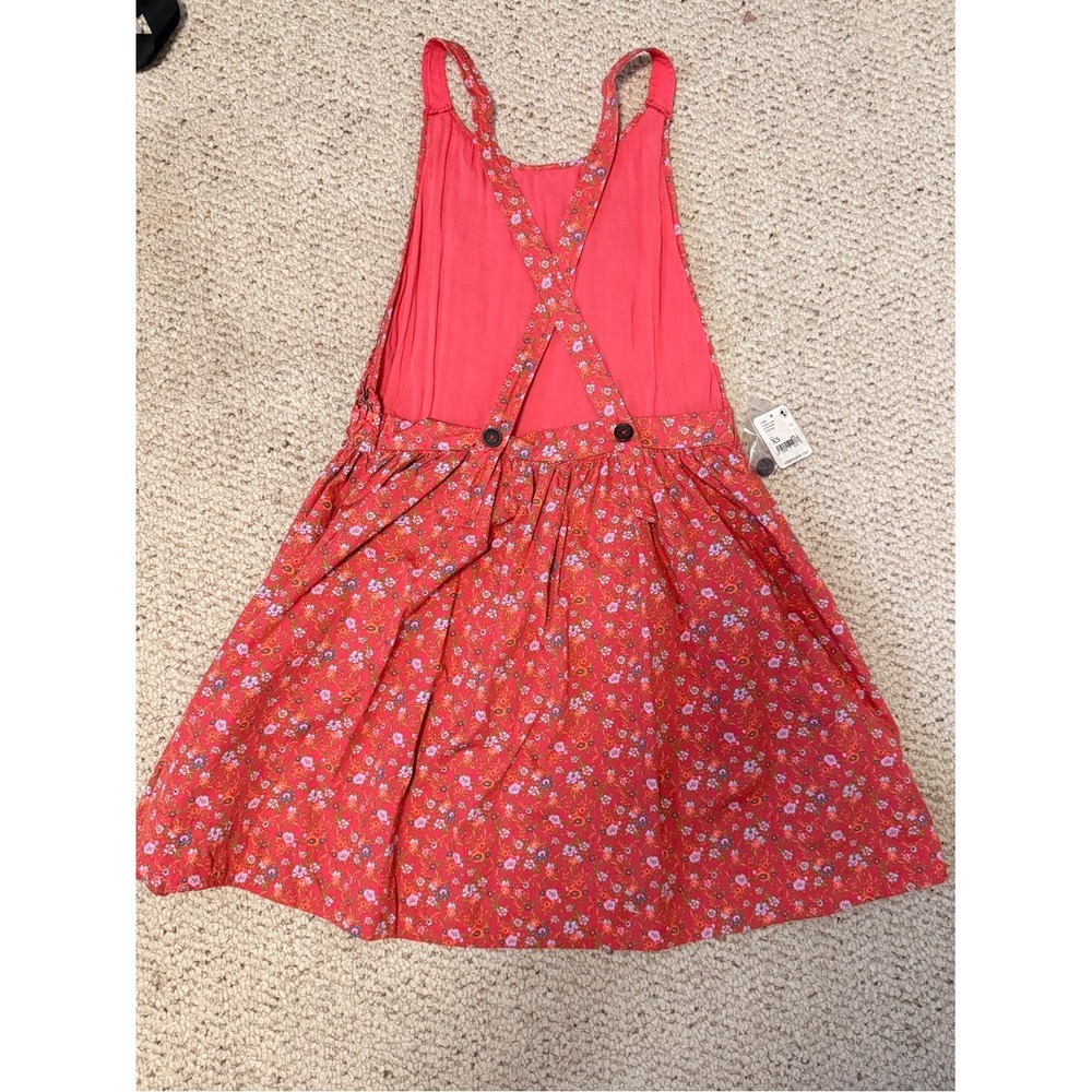 NWT Free People Petunia Mini Overall Dress Pink Poppy Combo Floral Smocked XS - Picture 4 of 15
